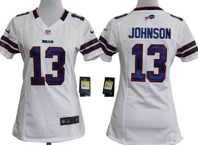 Nike Women's NFL Buffalo Bills 13 Steve Johnson Game Jersey in White